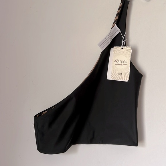 Baiia Valencia Mix Match Striped One Shoulder Reversible Swim Bikini Top NEW - Picture 11 of 11